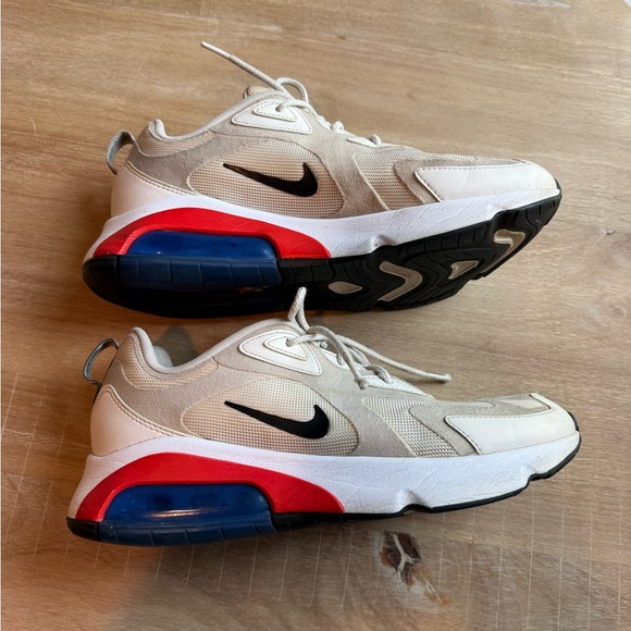 Nike Shoes - Nike Air 200 Cream Sneakers with Black and Red Accents